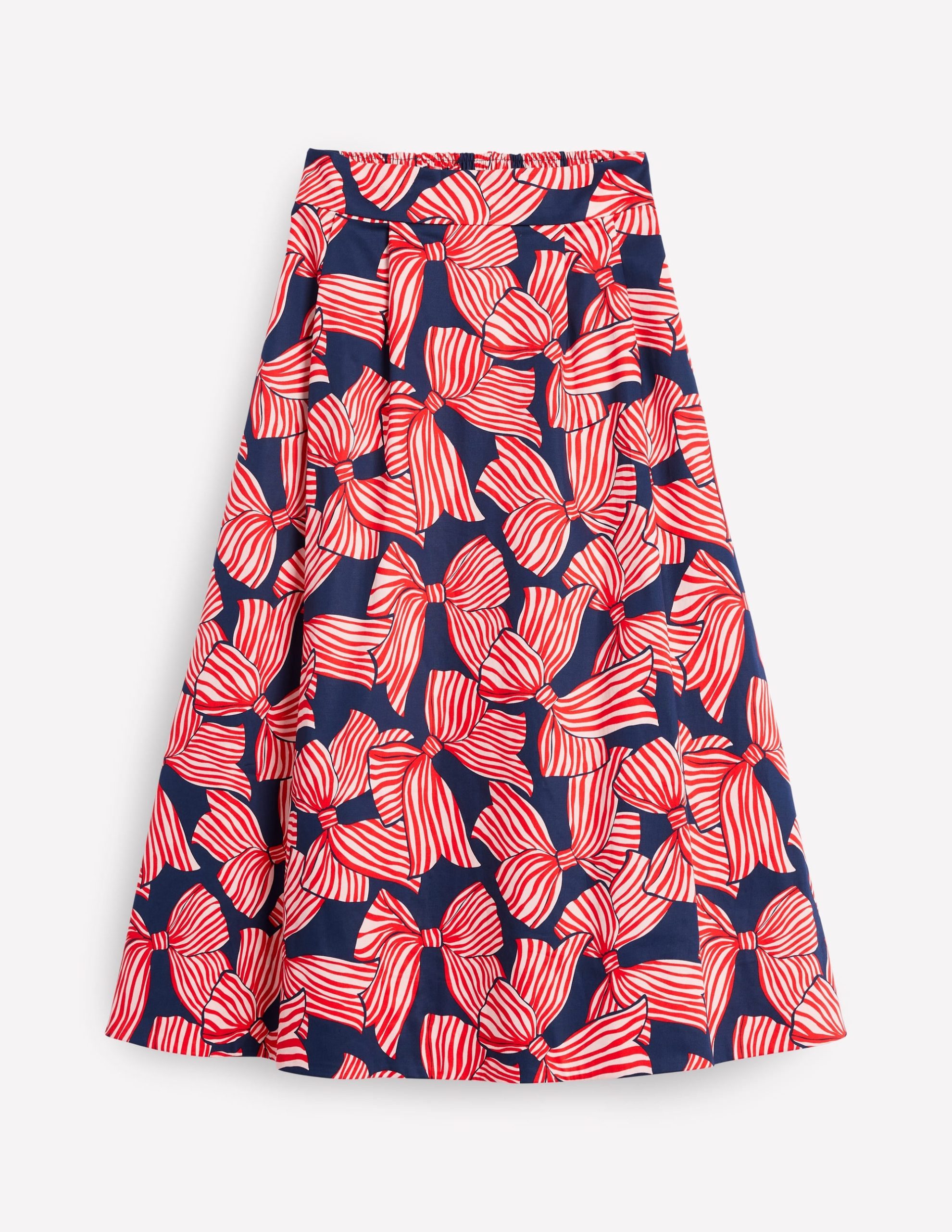 Isabella Cotton Sateen Skirt-French Navy. Bow Scatter - Image 5