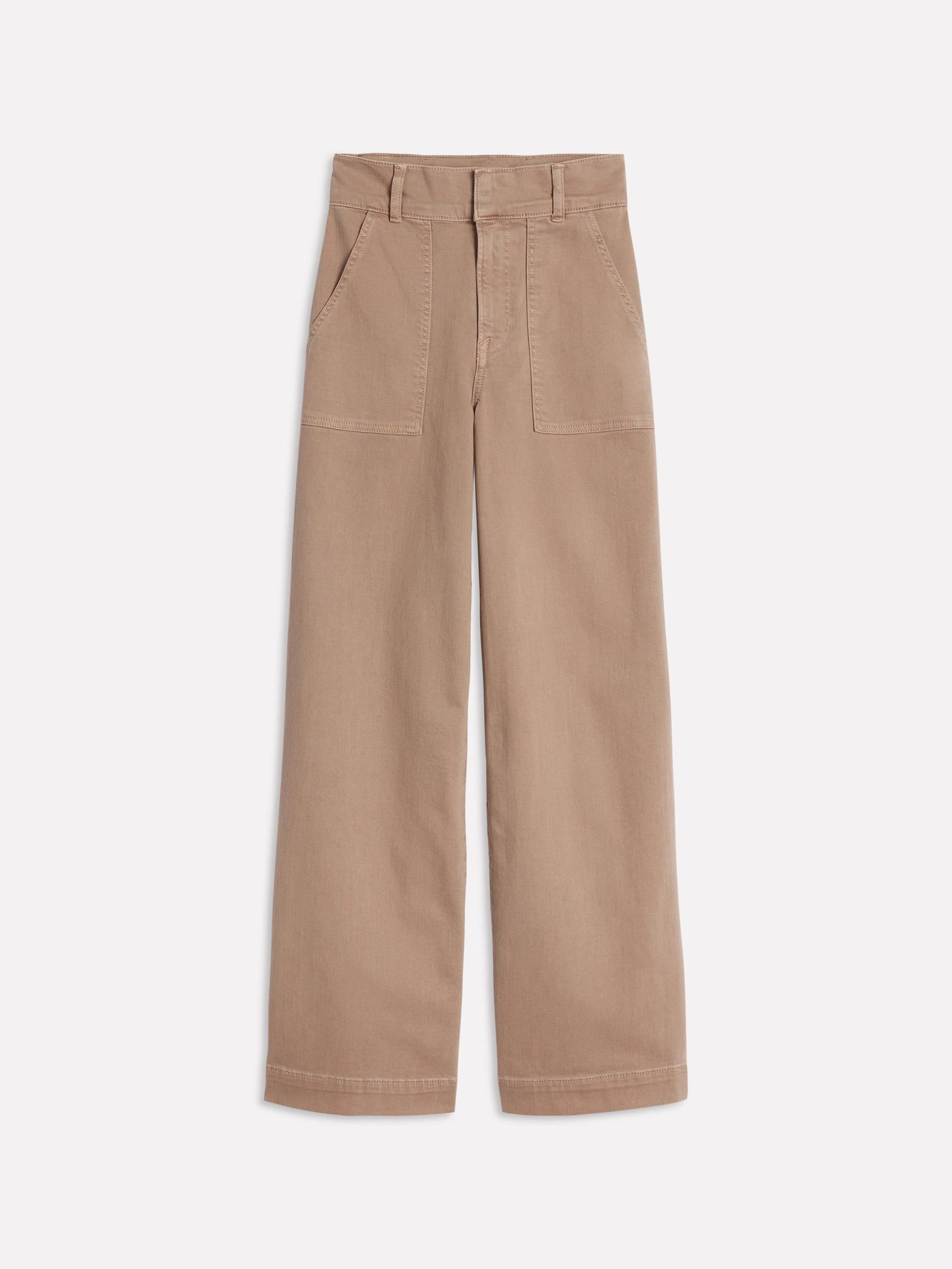 Wide Leg Cargo Trousers-Cappuccino - Image 2