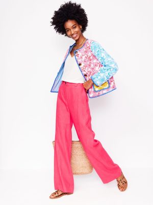 Westbourne Linen Pants-Camelia Pink