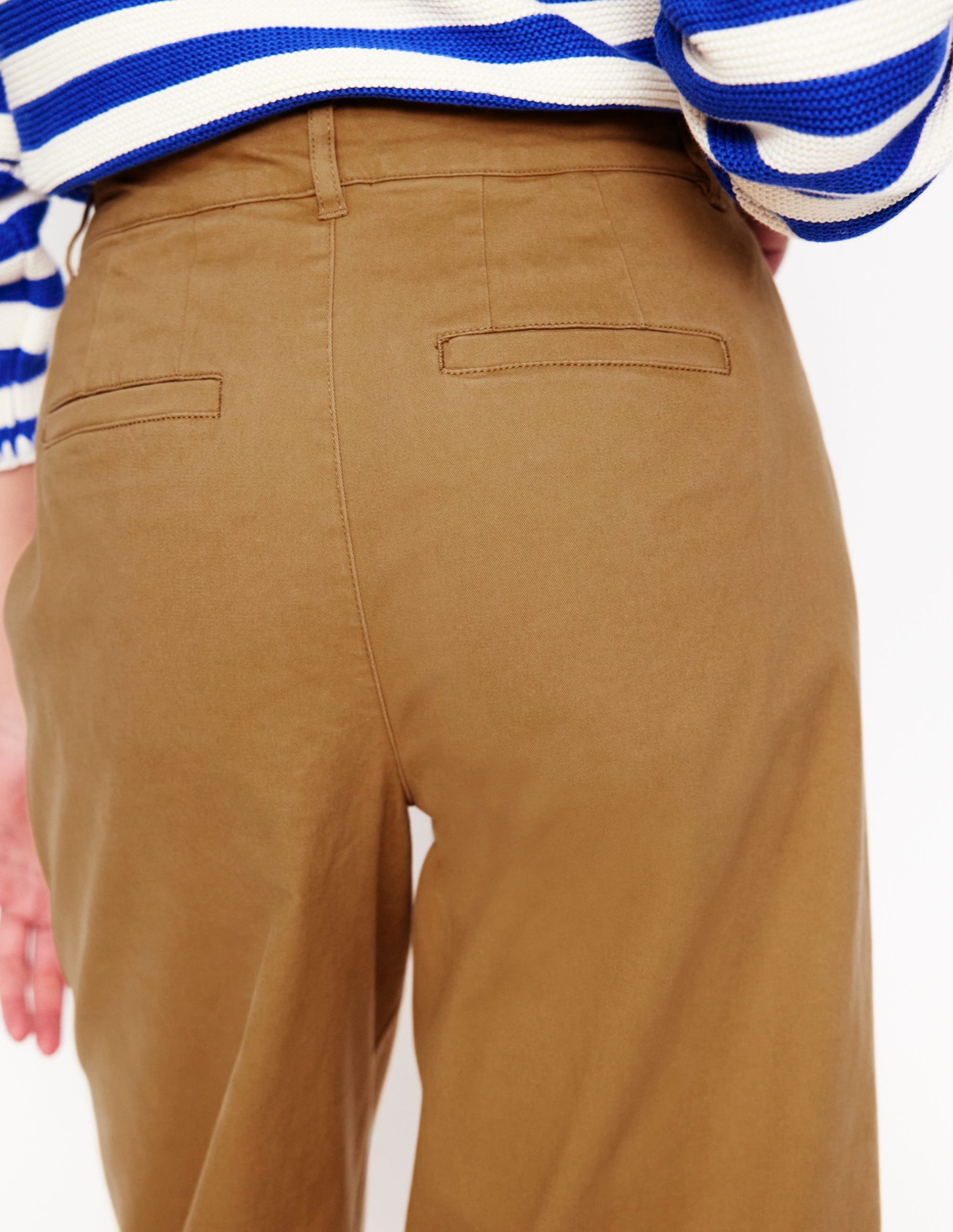 Barnsbury Crop Chino Trousers-Hazelnut Brown - Image 2