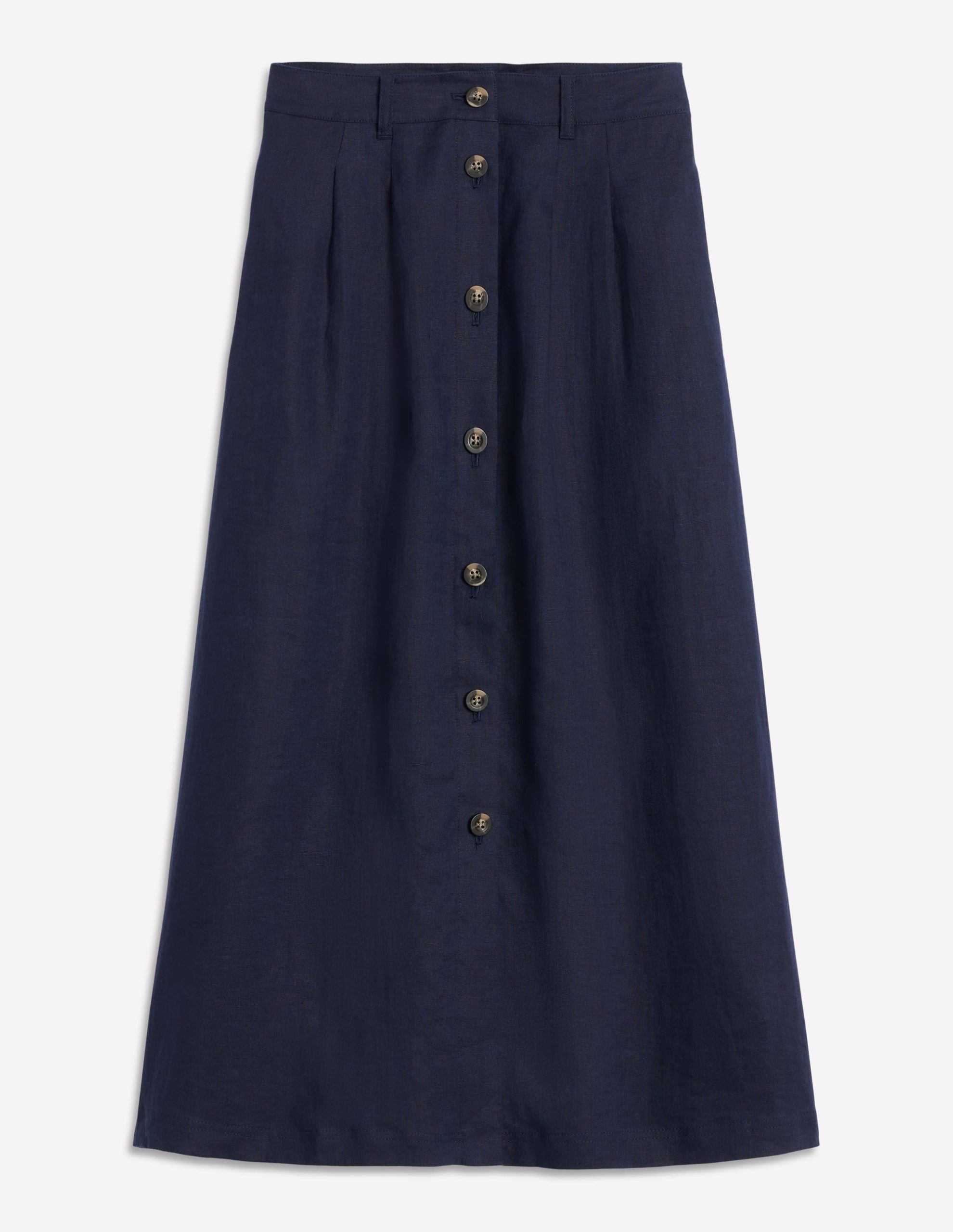 Thomasina Linen Midi Skirt-Navy - Image 5