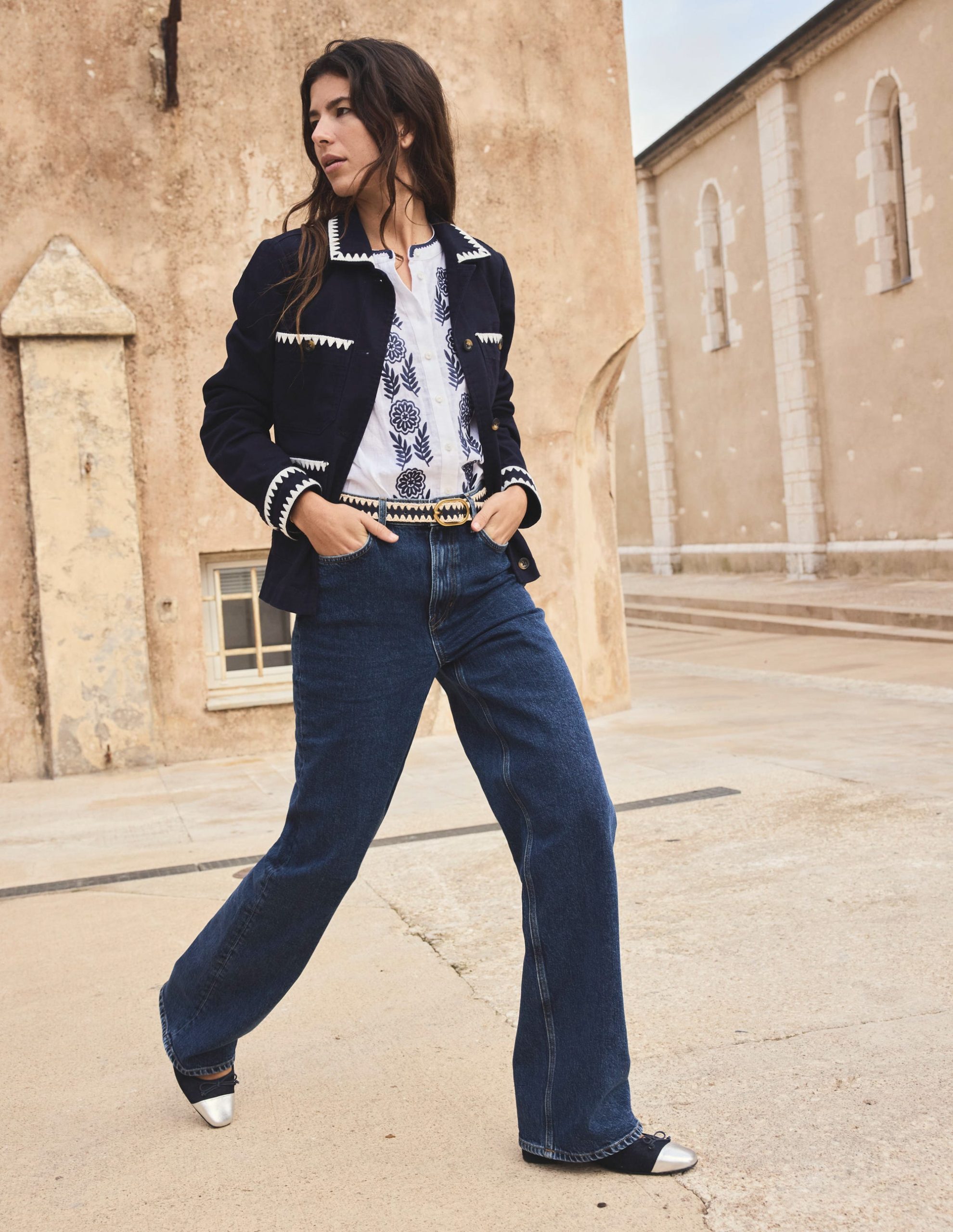 High Rise Column Leg Jeans-Dark Vintage - Image 6