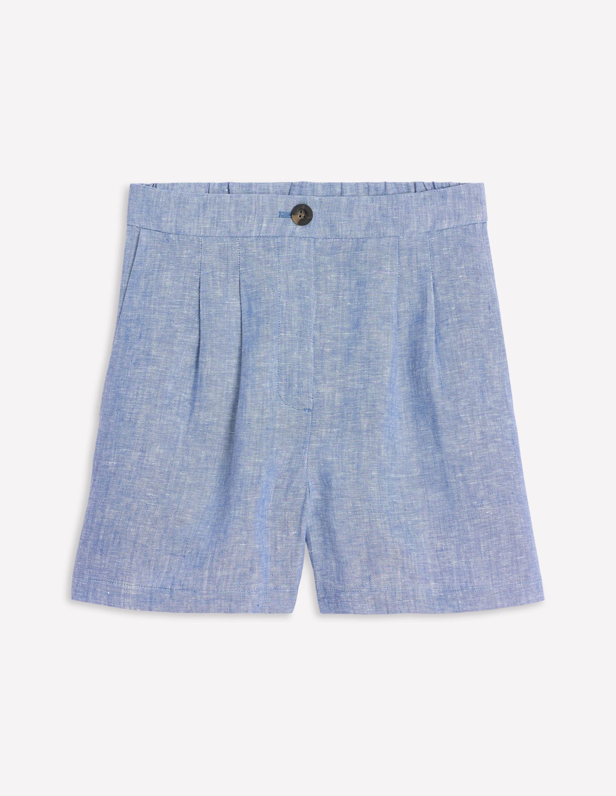 Dulwich Linen Shorts-Grey Blue Chambray - Image 6