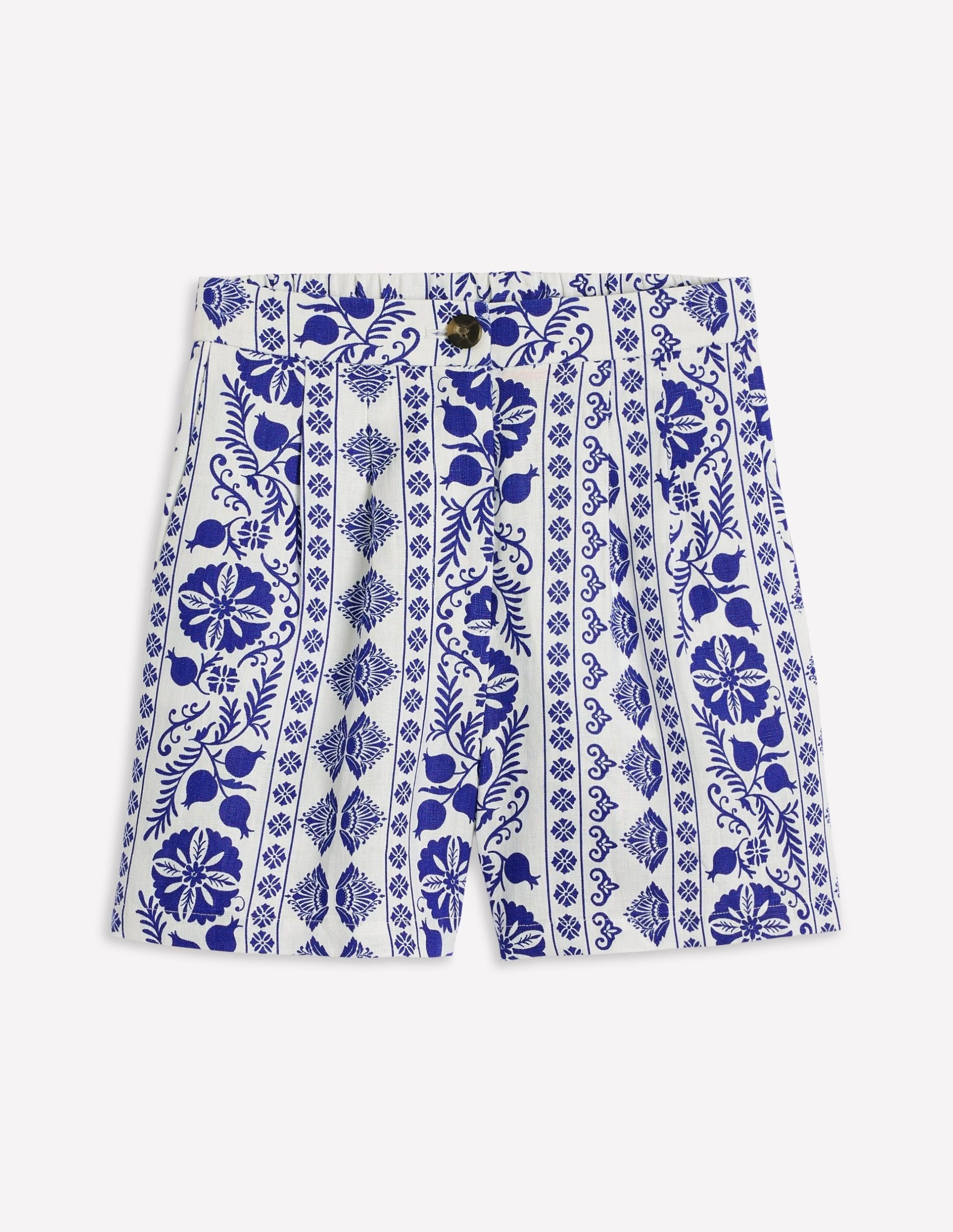 Dulwich Linen Shorts-Ivory. Ornate Border - Image 5