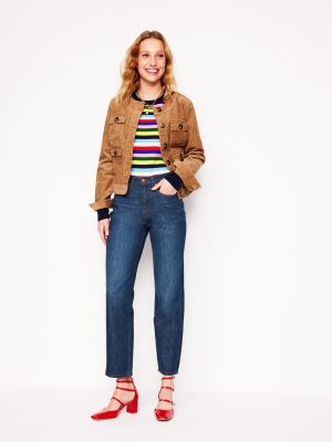 High Rise Straight Leg Jeans-Indigo Rinse