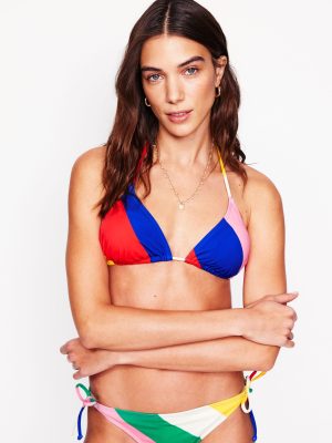 Symi String Bikini Top-Multi. Rainbow Cascade
