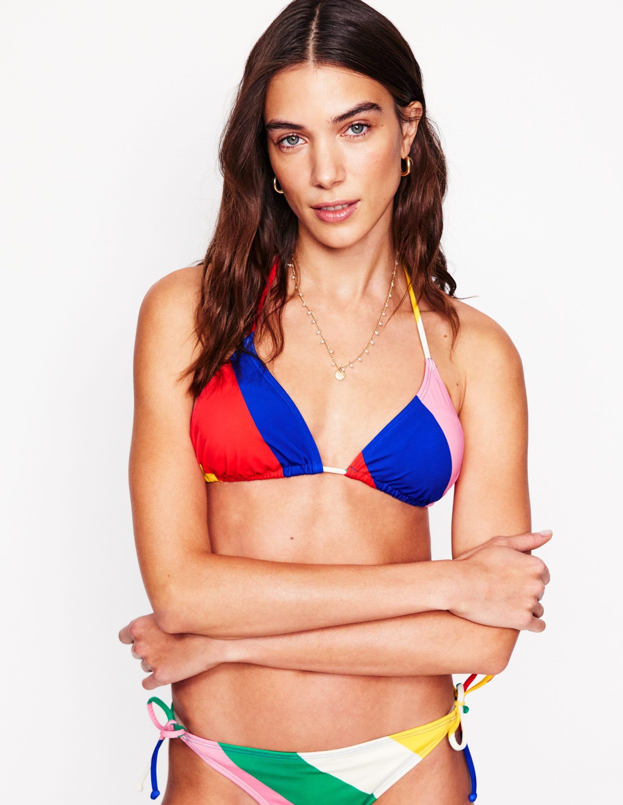 Symi String Bikini Top-Multi. Rainbow Cascade