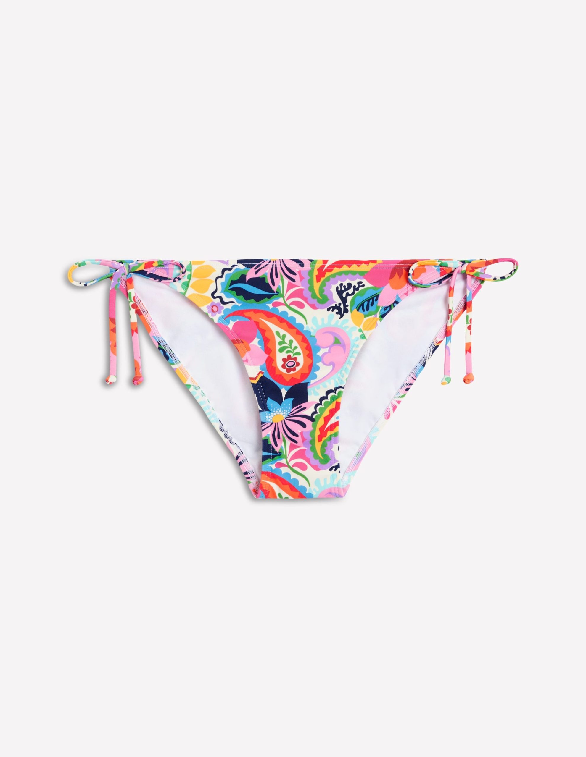 Symi String Bikini Bottoms-Ivory. Botanical Paisley - Image 5