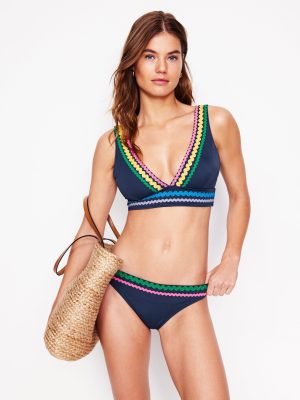 Porto Bikini Bottoms-Navy Rik Rak