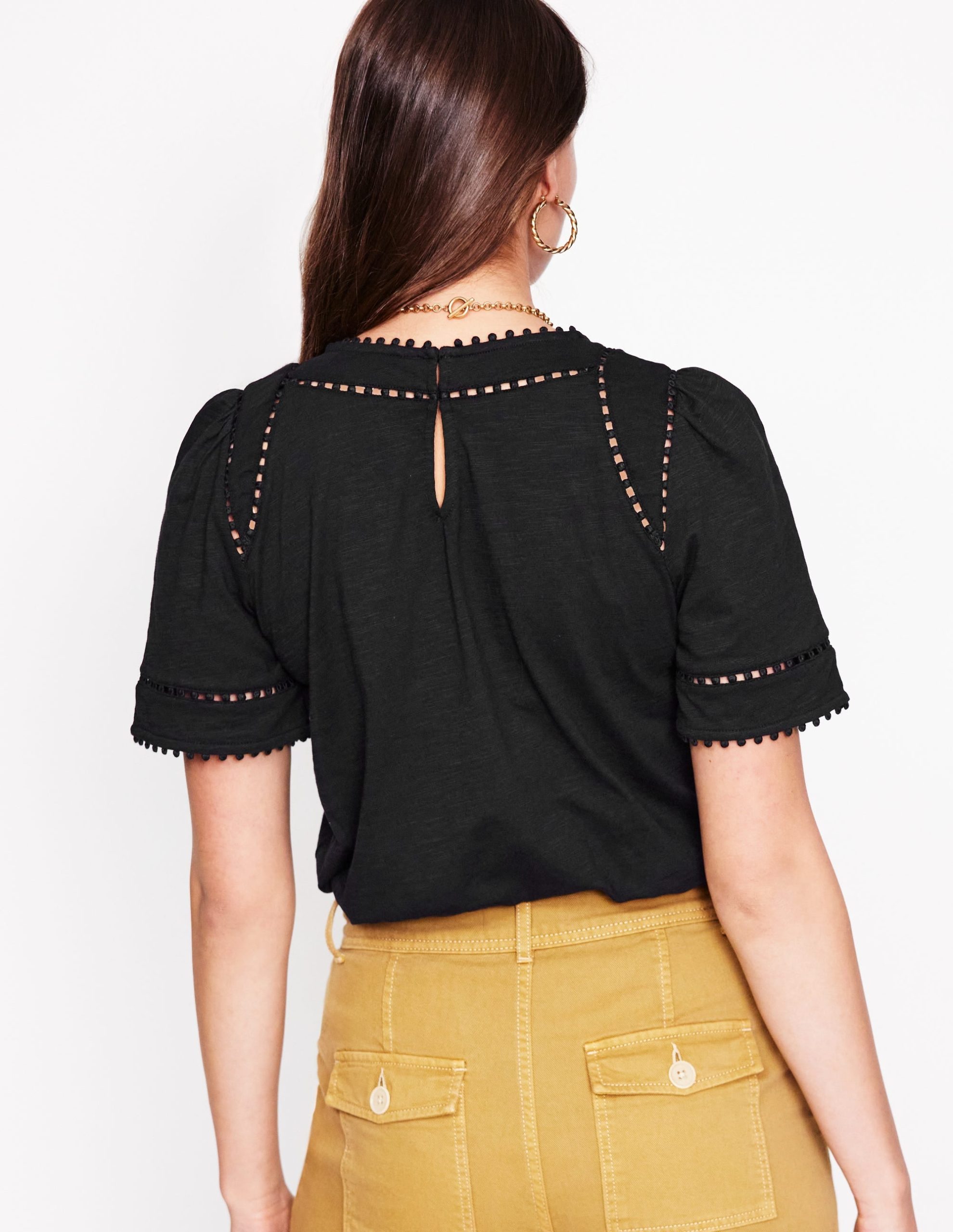 Mila Trim Detail Top-Black - Image 3
