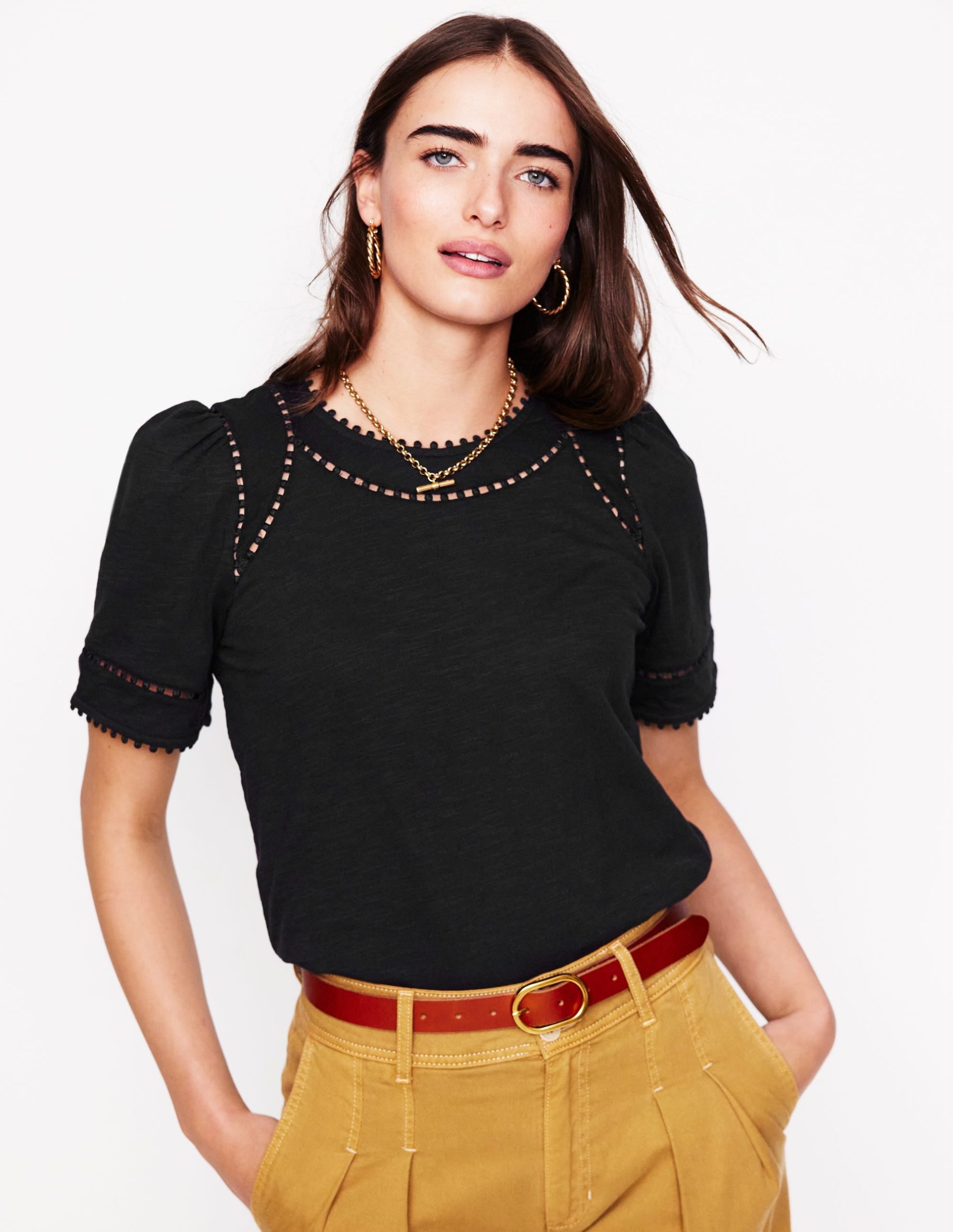 Mila Trim Detail Top-Black - Image 5