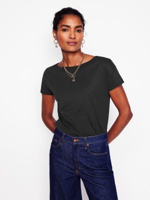 Supersoft Boat Neck T-Shirt-Black