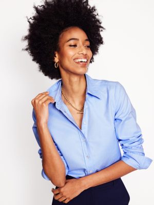 Sienna Cotton Shirt-Blue Oxford