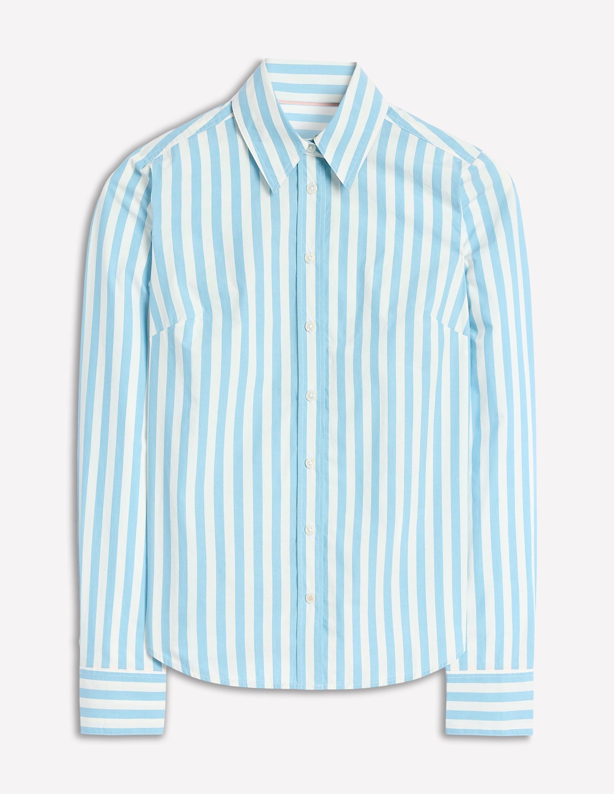 Sienna Cotton Shirt-Duck Egg Blue Stripe - Image 5