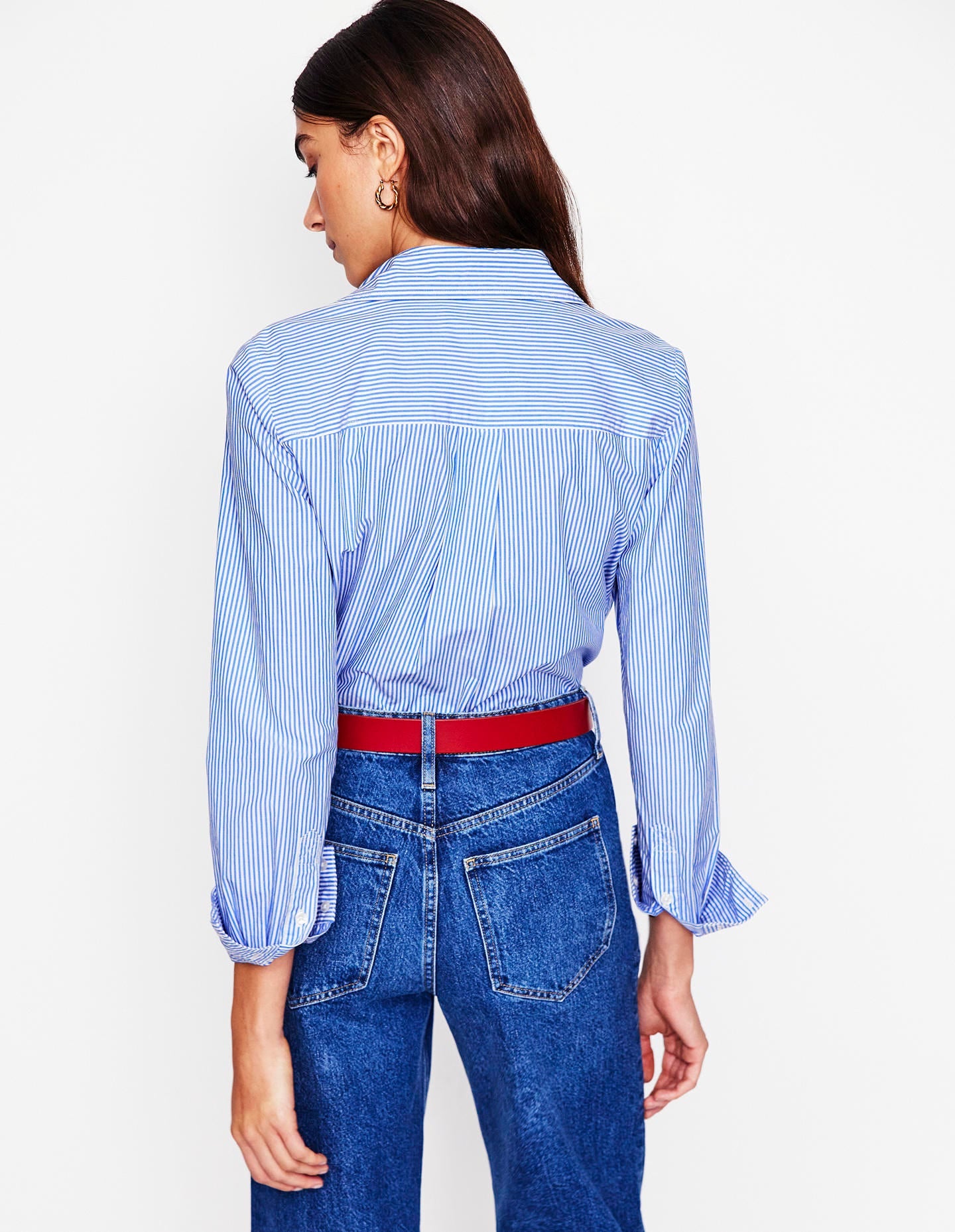 Sienna Cotton Shirt-Fine Blue Stripe - Image 2