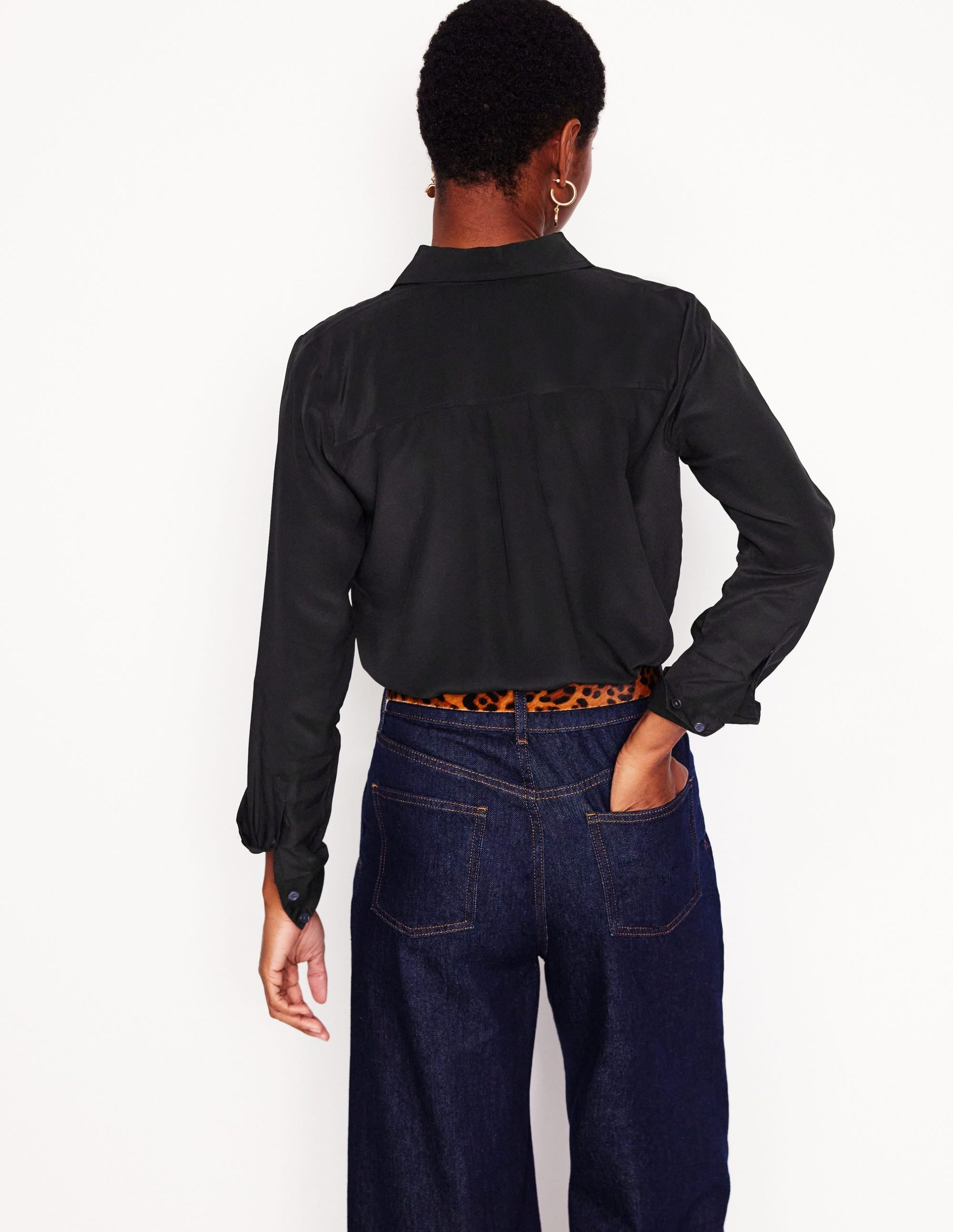 Sienna Silk Shirt-Black - Image 3