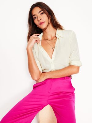 Sienna Silk Shirt-Ivory