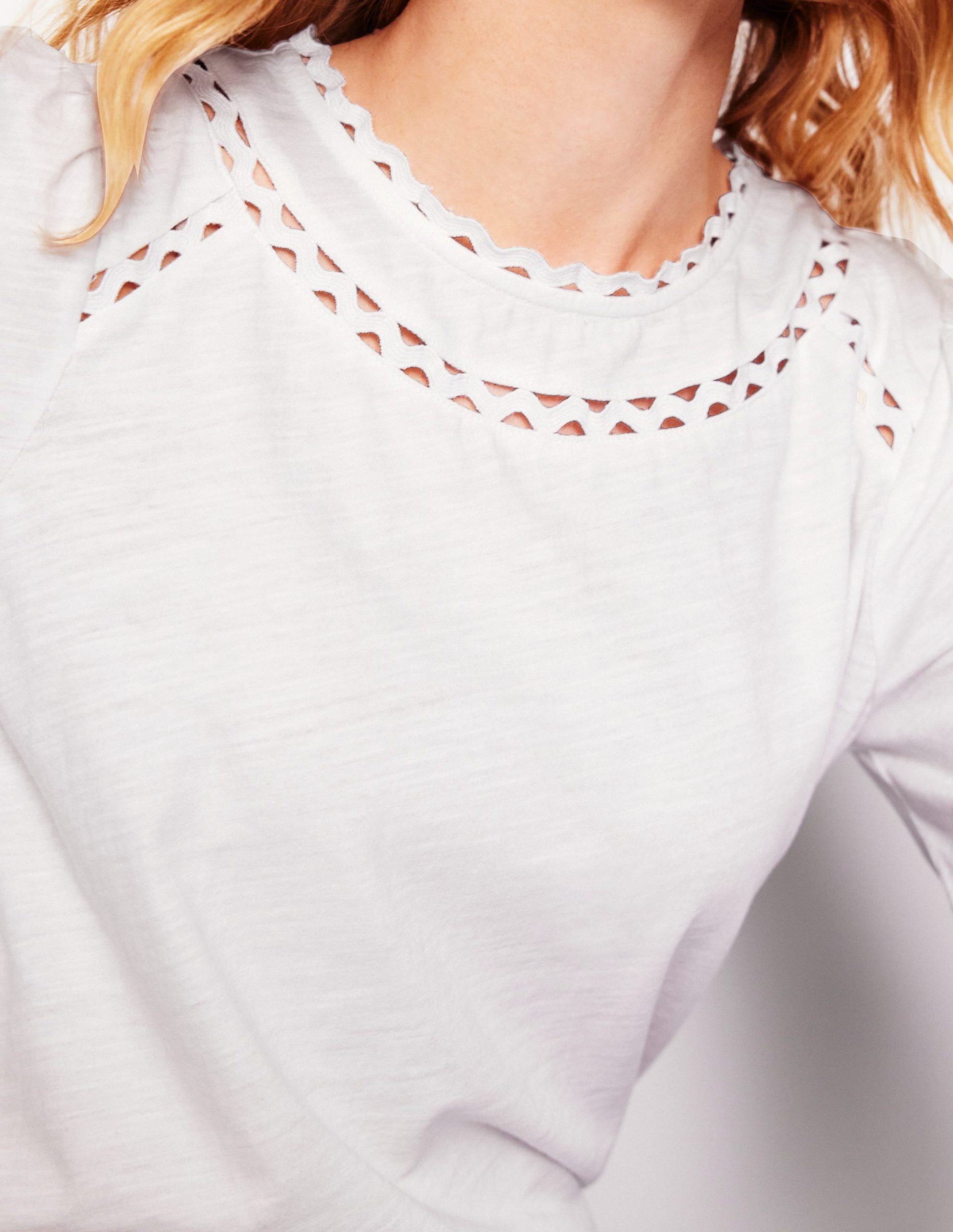 Daisy Long Sleeve Top-White - Image 2