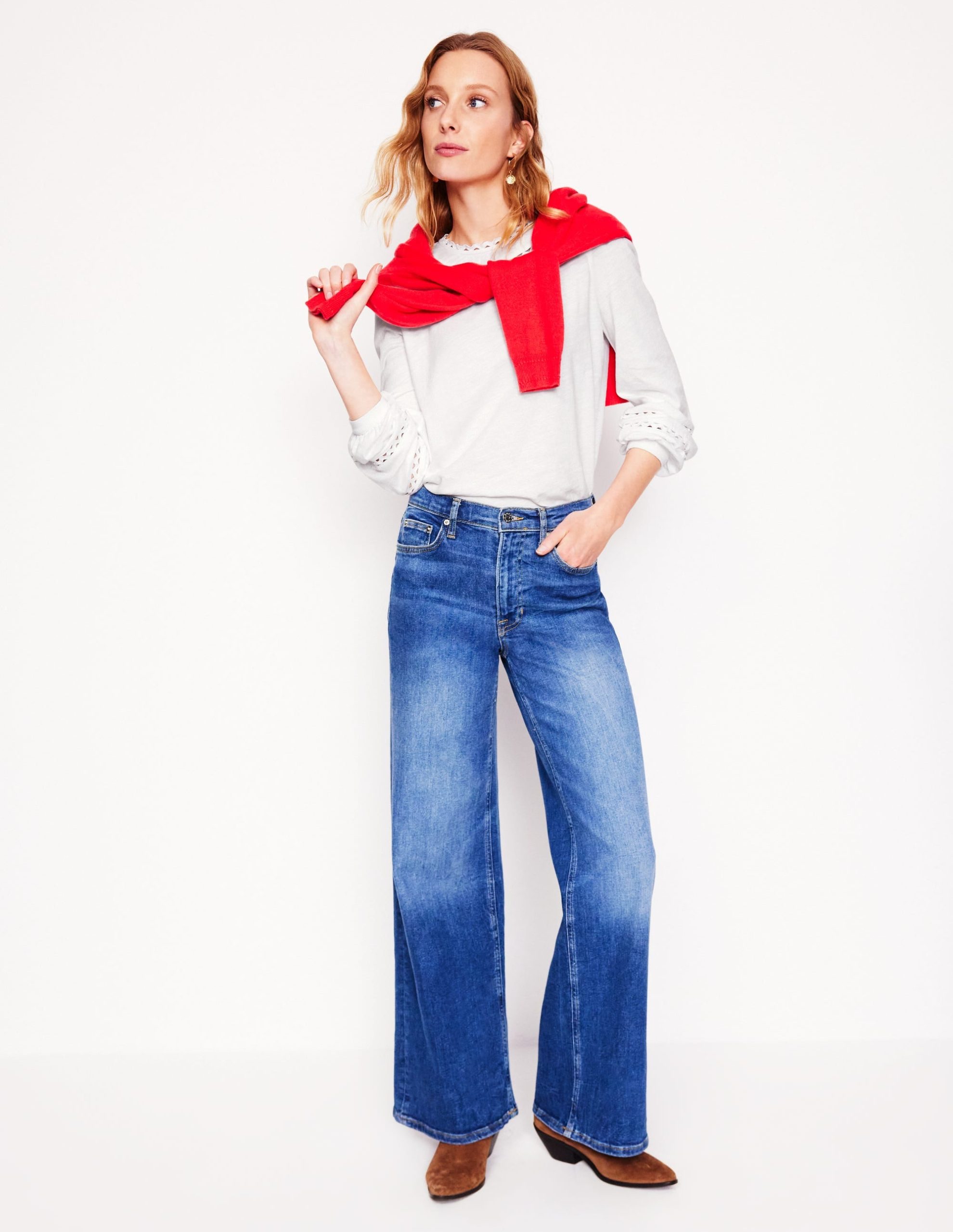 Daisy Long Sleeve Top-White - Image 5