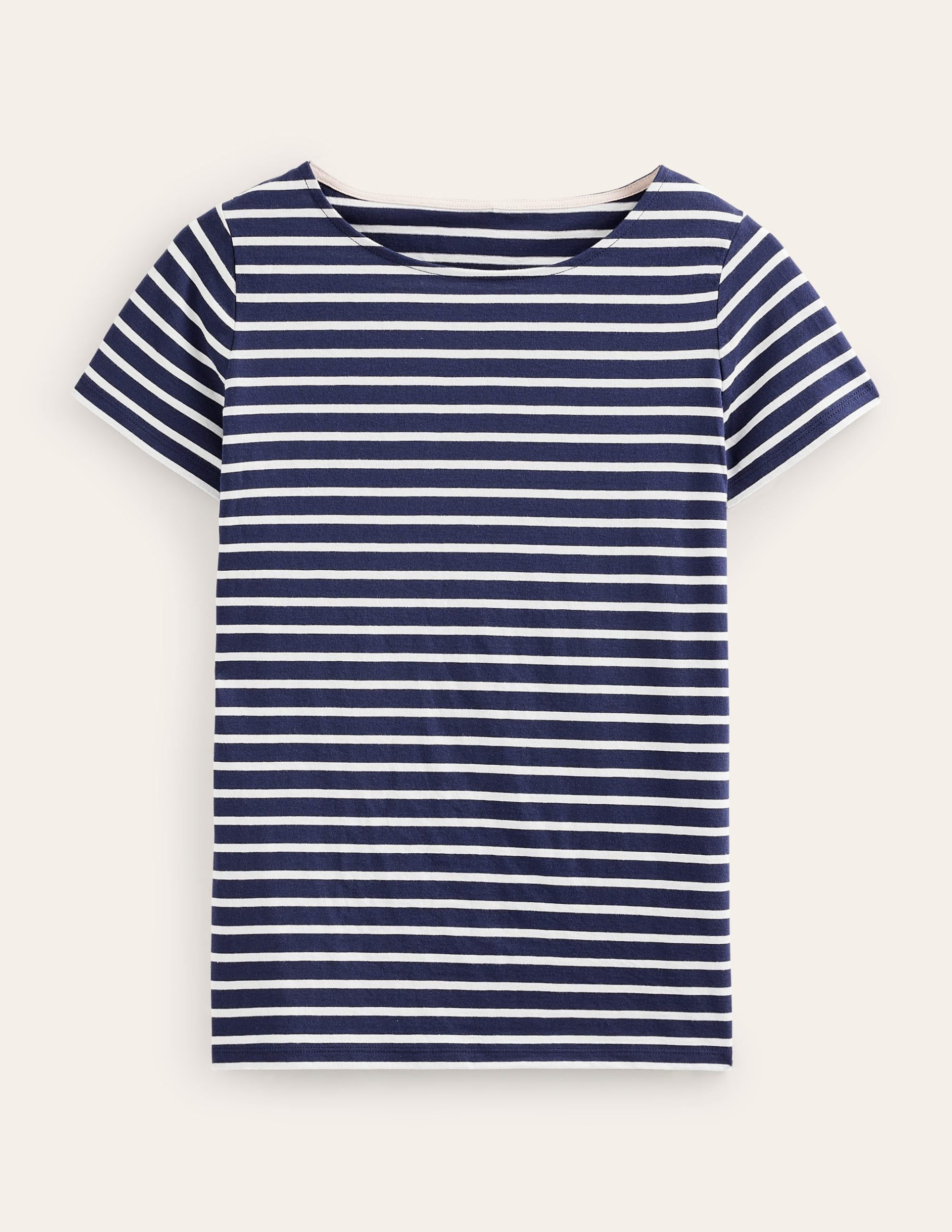 Ella Short Sleeve Breton-Navy. Ivory - Image 4
