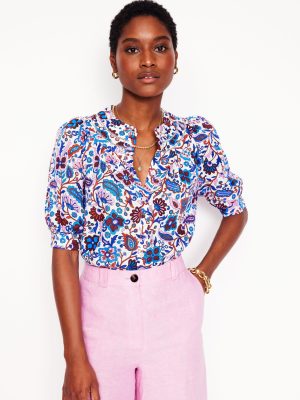 Bea Linen Top-Multi. Oriental Paradise