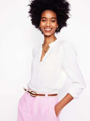 Grace Linen Top-White