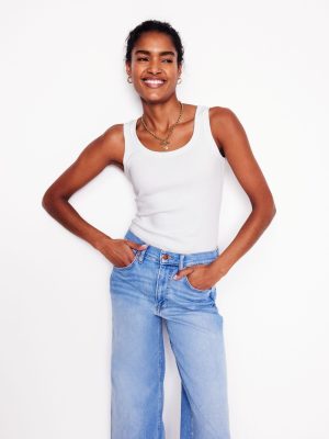 Essential Scoop-Neck Tank-White