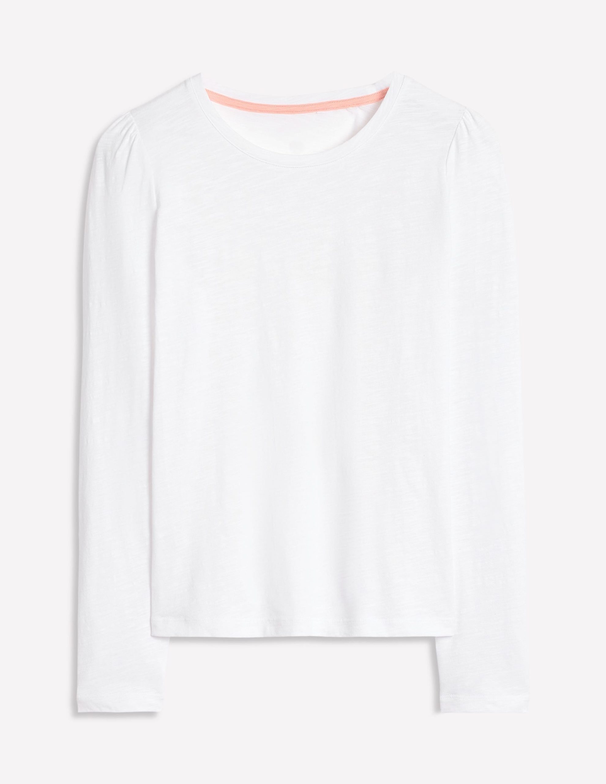 Cotton Crew Long Sleeve Top-White - Image 4