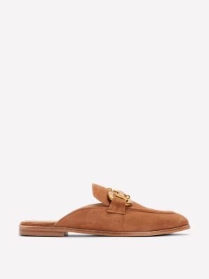 Iris Snaffle Mule Loafers-Tan