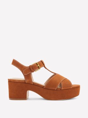 Cut Out Wedge Sandal-Tan