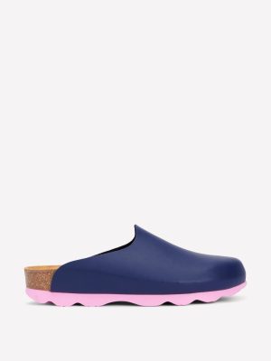 Lyla Colour Block Clogs-Navy/Soft Pink