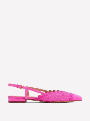 Ric Rac Detail Pointed Flats-Festival Pink