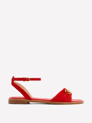 Iris Snaffle Flat Sandals-Post Box Red