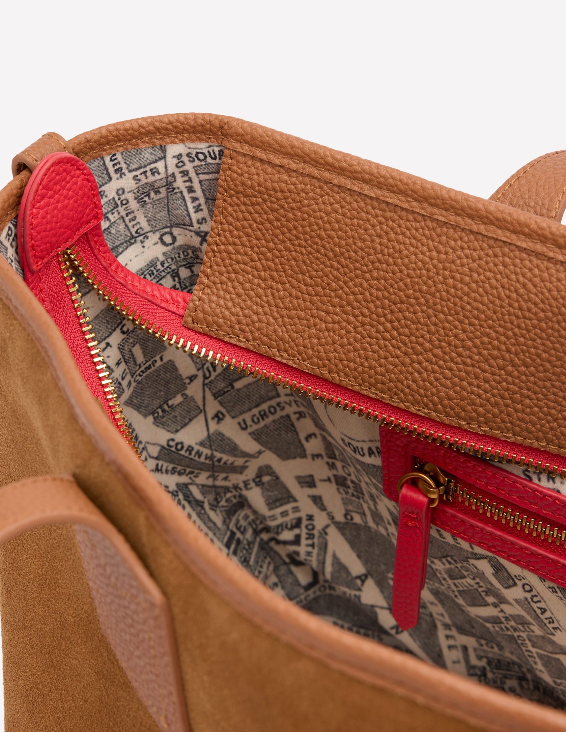 Suede Tote Bag-Tan - Image 4