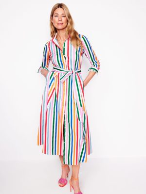 Amy Cotton Midi Shirt Dress-Mauve. Strawberry Tart Rainbow