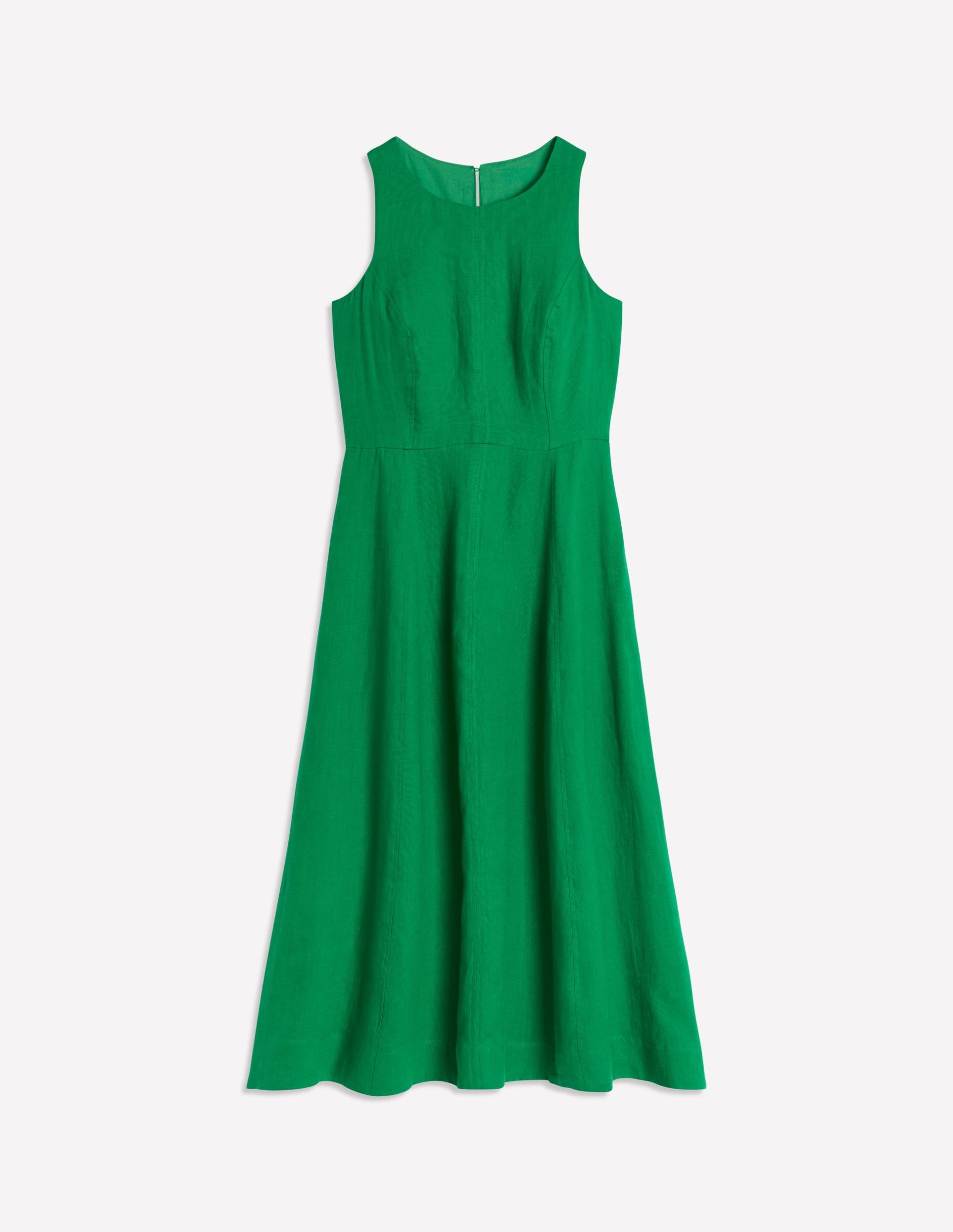 Carla Linen Midi Dress-Rich Emerald - Image 6