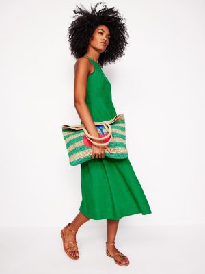 Carla Linen Midi Dress-Rich Emerald