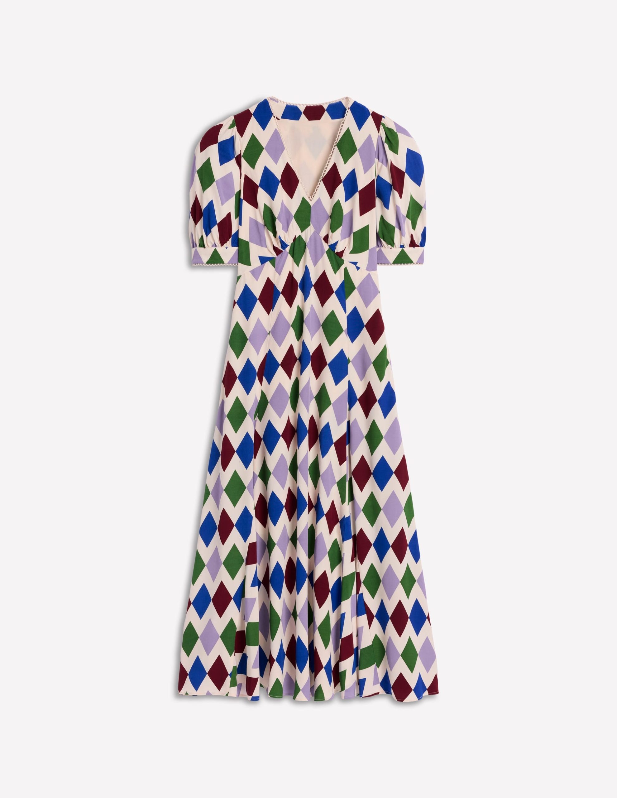 Rosie Godet Tea Dress-Multi. Diamond Stripe - Image 6