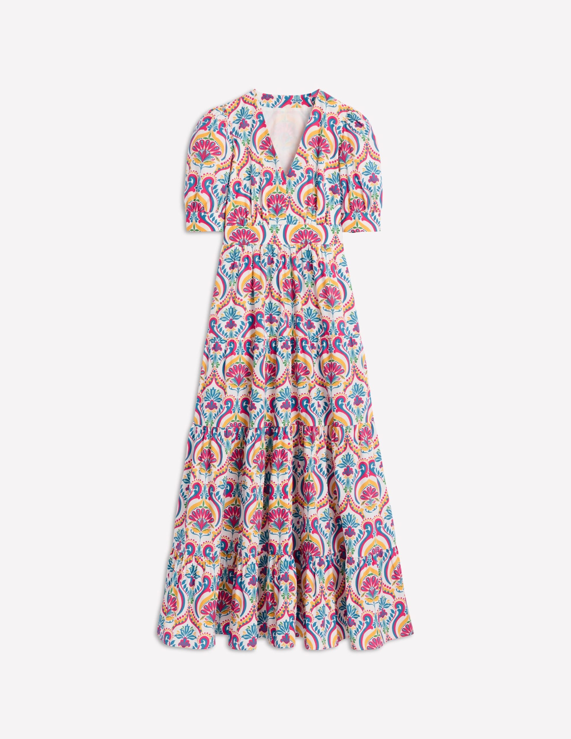 Bella Puff Sleeve Maxi Dress-Multi. Ornamental Floral - Image 7