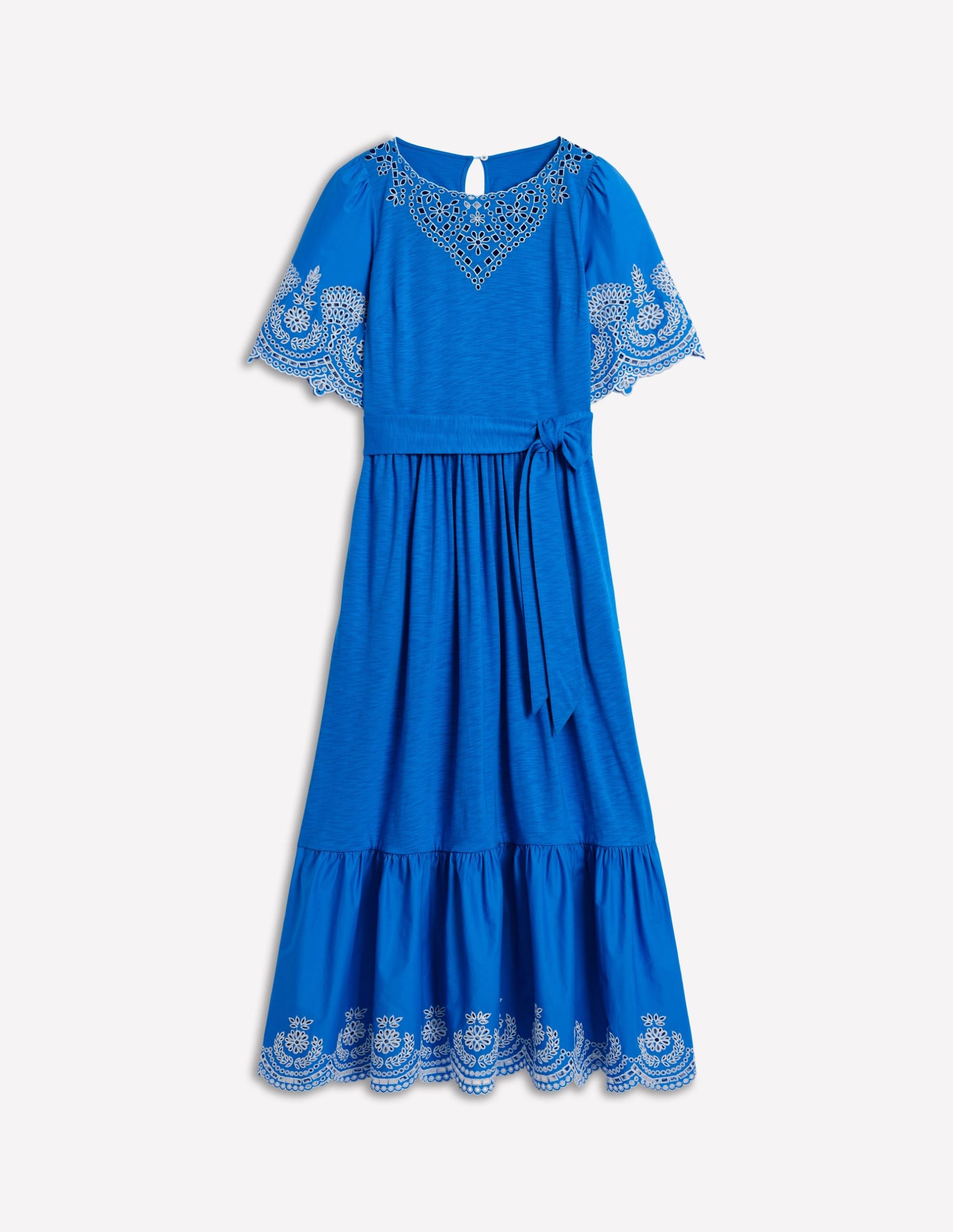 Isabel Broderie Mix maxi Dress-Cerulean Blue - Image 6