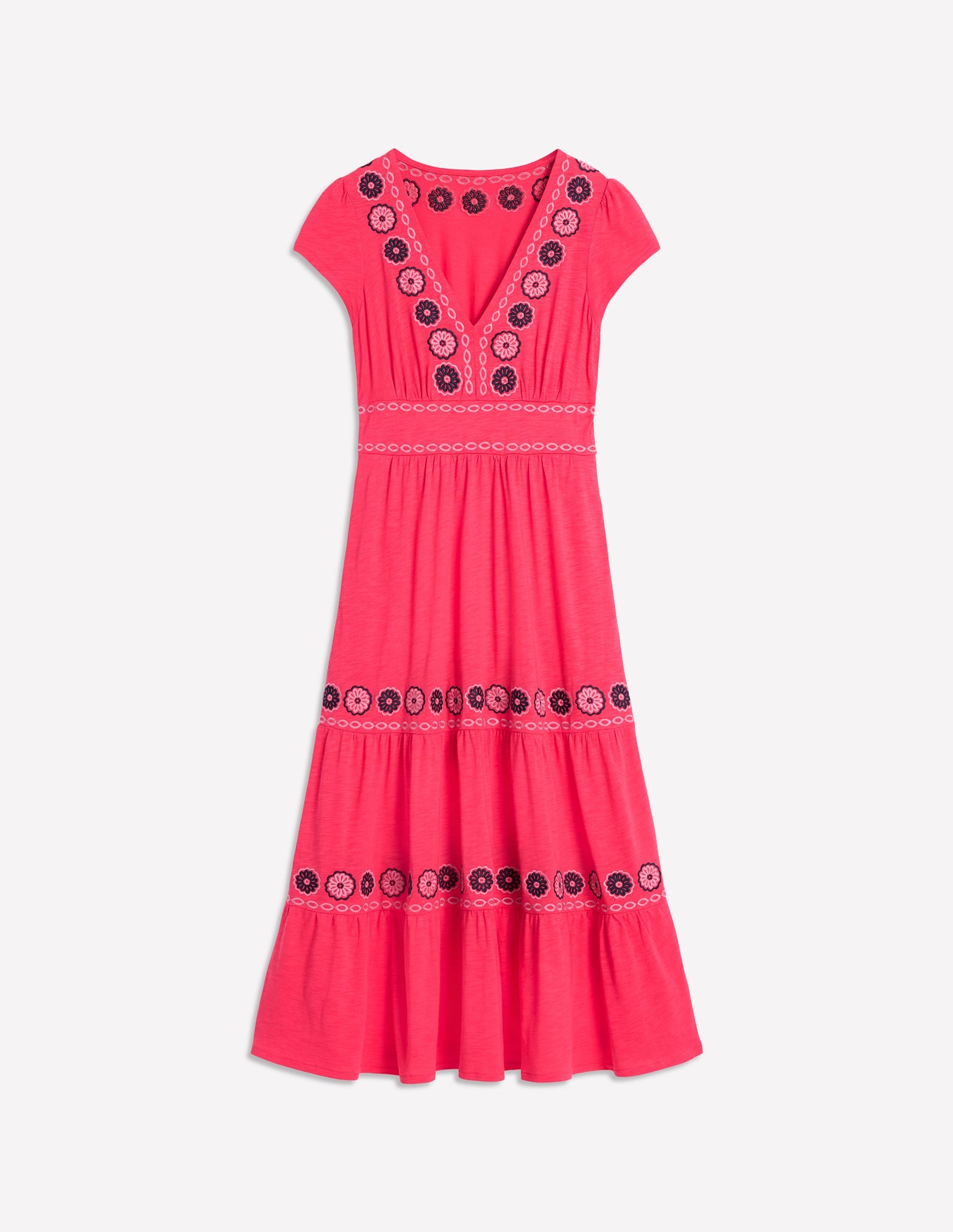 Eloise Embroidered Midi Dress-Camelia Pink - Image 5
