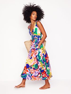 Olympia Jersey Maxi Dress-Multi. Foliage Twirl