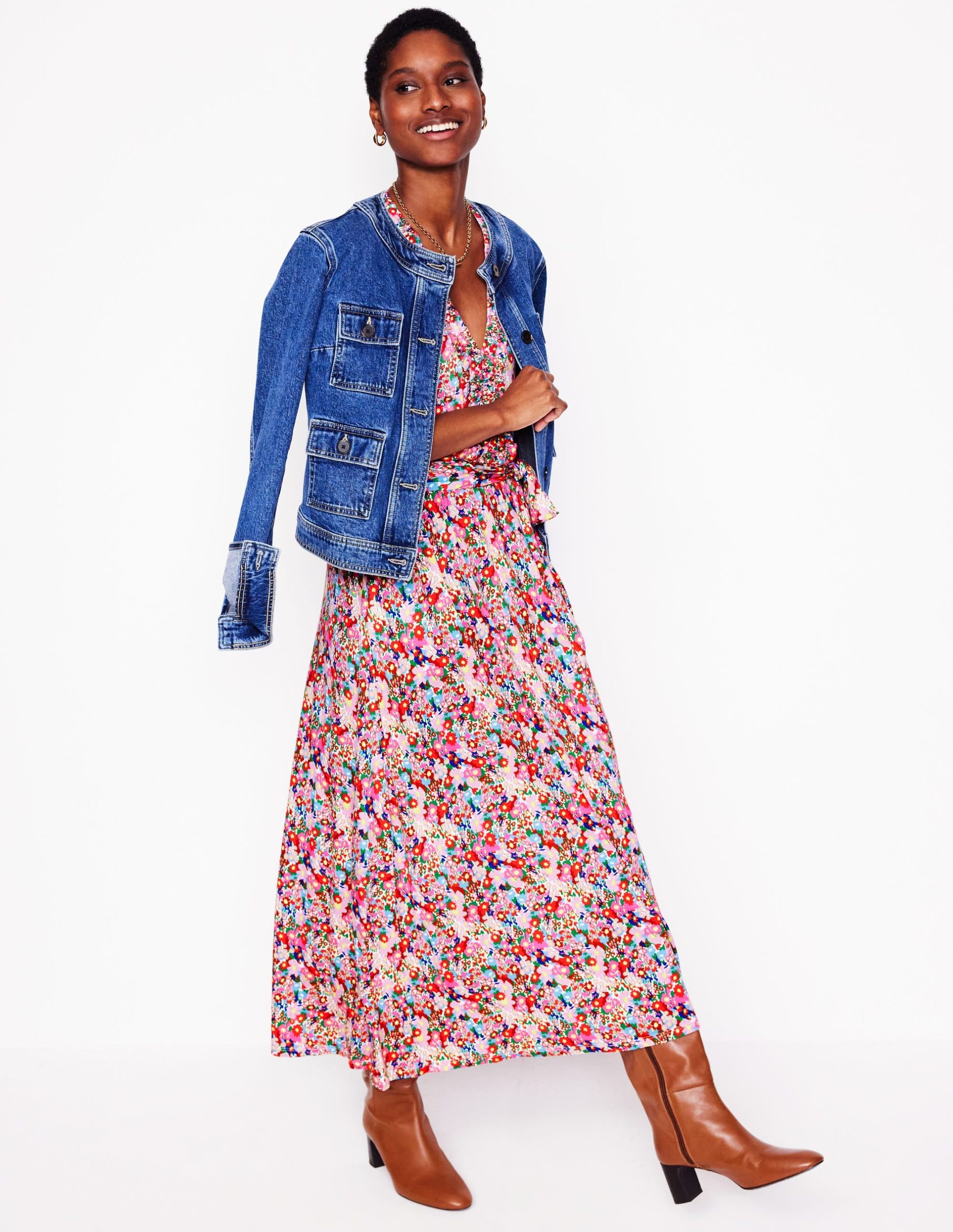 Nicola Jersey Tea Dress-Multi. Wildflower Garden - Image 4