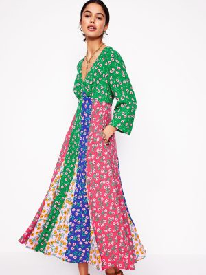 Lisa Long Sleeve Tea Dress-Hotched. Carnation Sprig