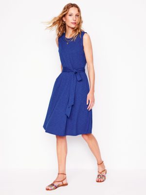 Mila Trim Short Jersey Dress-Bright Blue