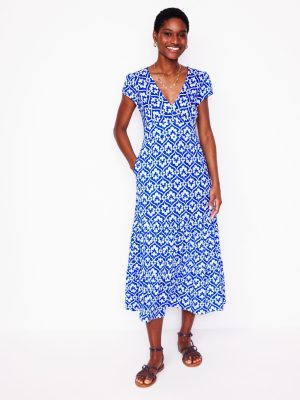 Eloise Tiered Jersey Dress-Gallery Blue. Ivy Trellis