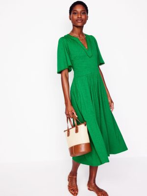 Maddie Trim Jersey Dress-Paradise Green