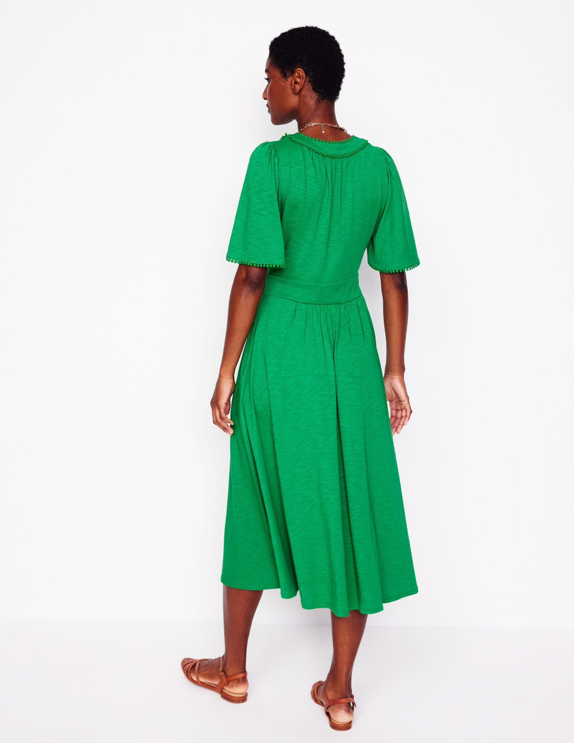 Maddie Trim Jersey Dress-Paradise Green - Image 3