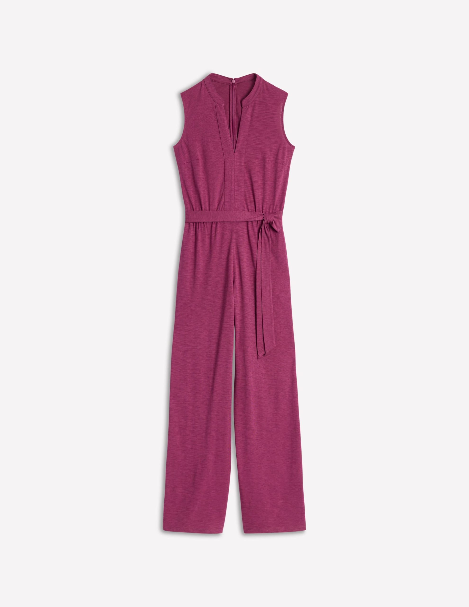 Naomi Notch Jersey Jumpsuit-Plum Purple - Image 6