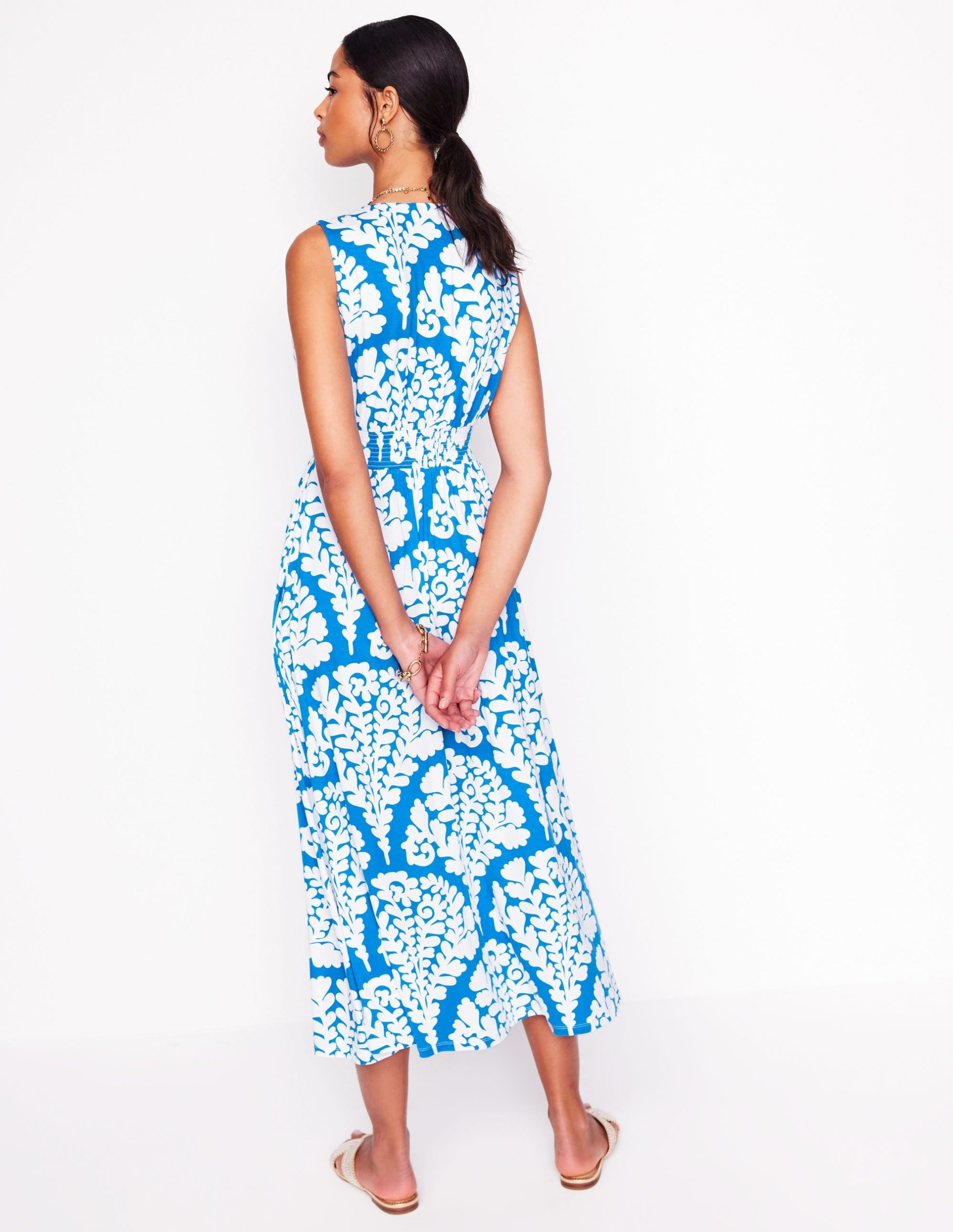 Paloma Jersey Maxi Dress-Cerulean Blue. Blossomy - Image 3